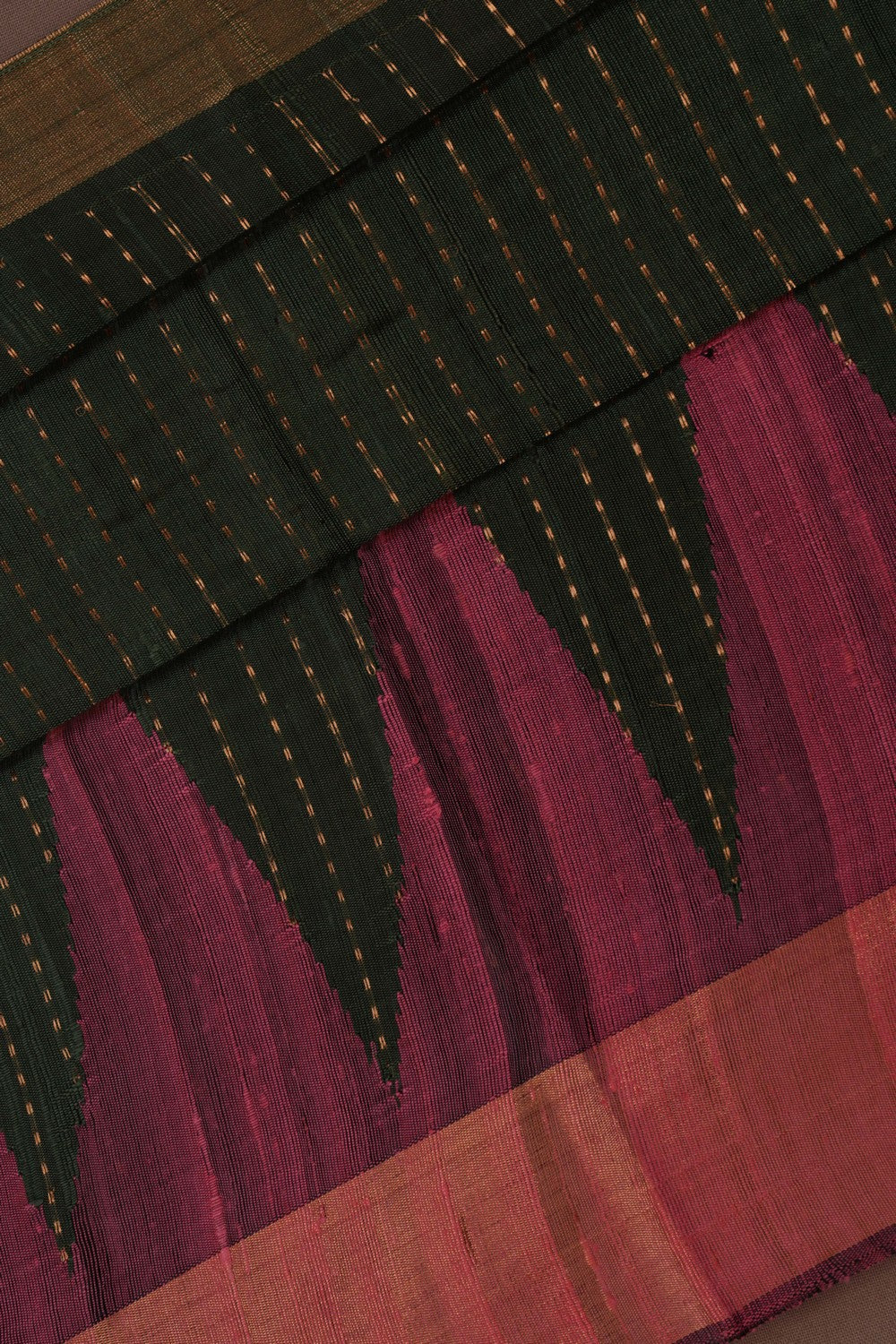 Image of Dupion Silk Green Saree