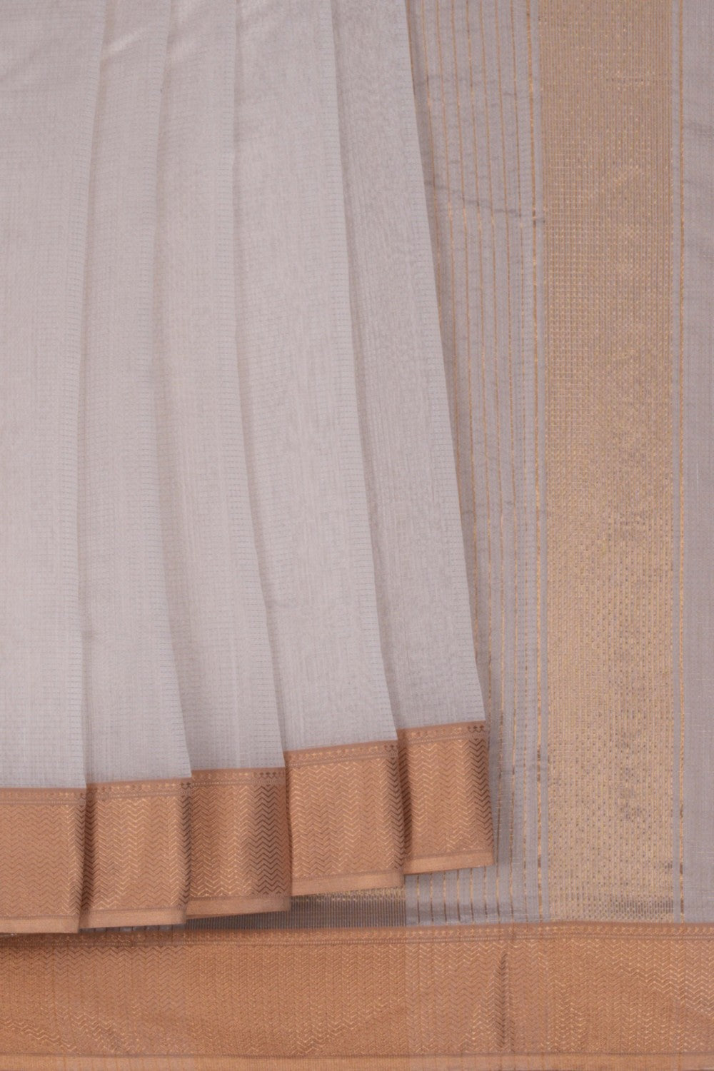 Image of Chanderi White Saree