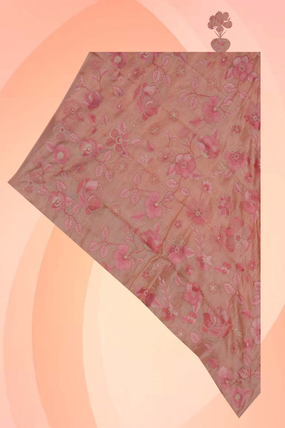 Image of Tussar Silk Peach Dupatta