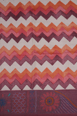 Image of Tussar Kantha Embroidery Saree