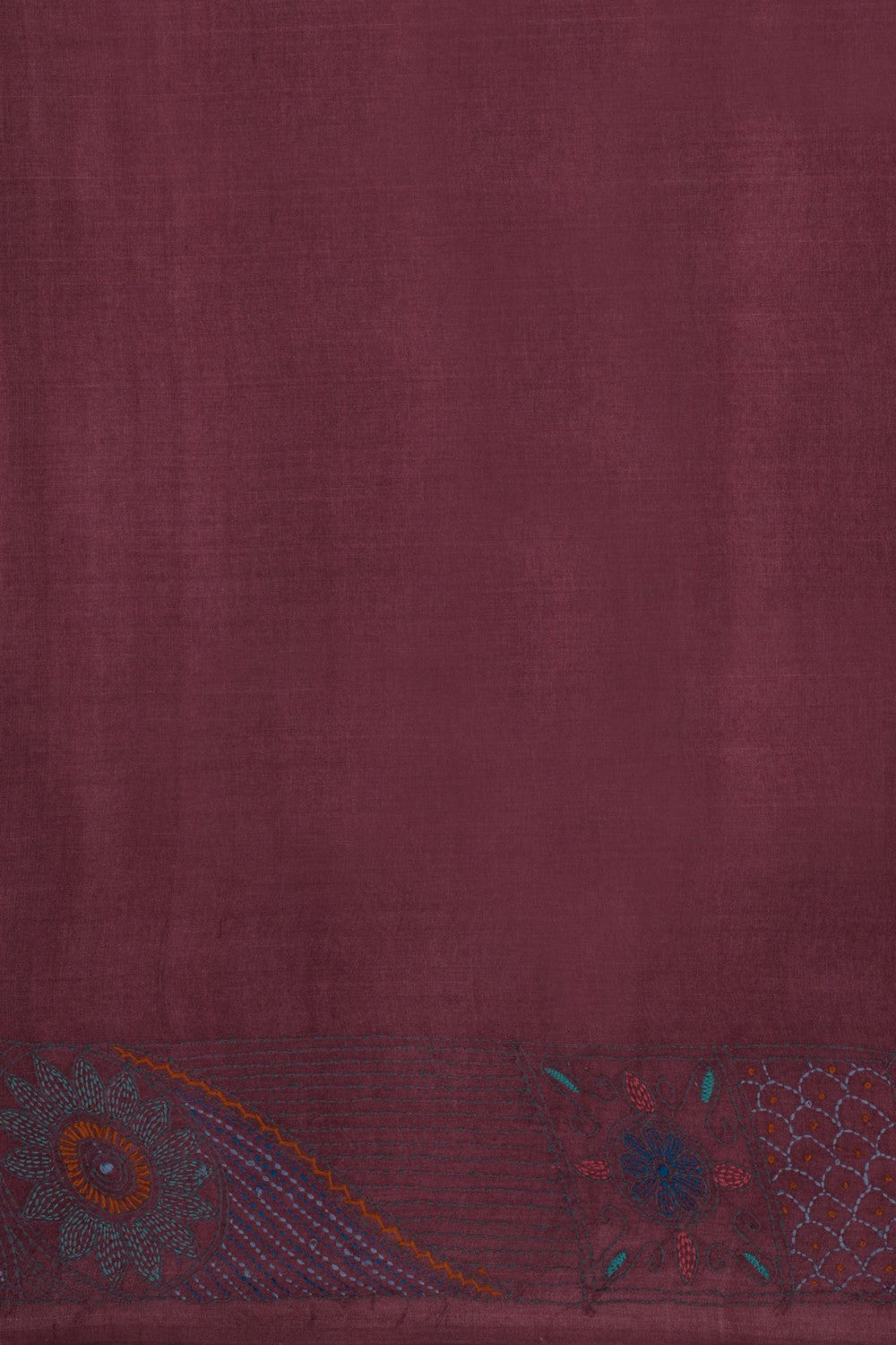Tussar Kantha Embroidery Saree
