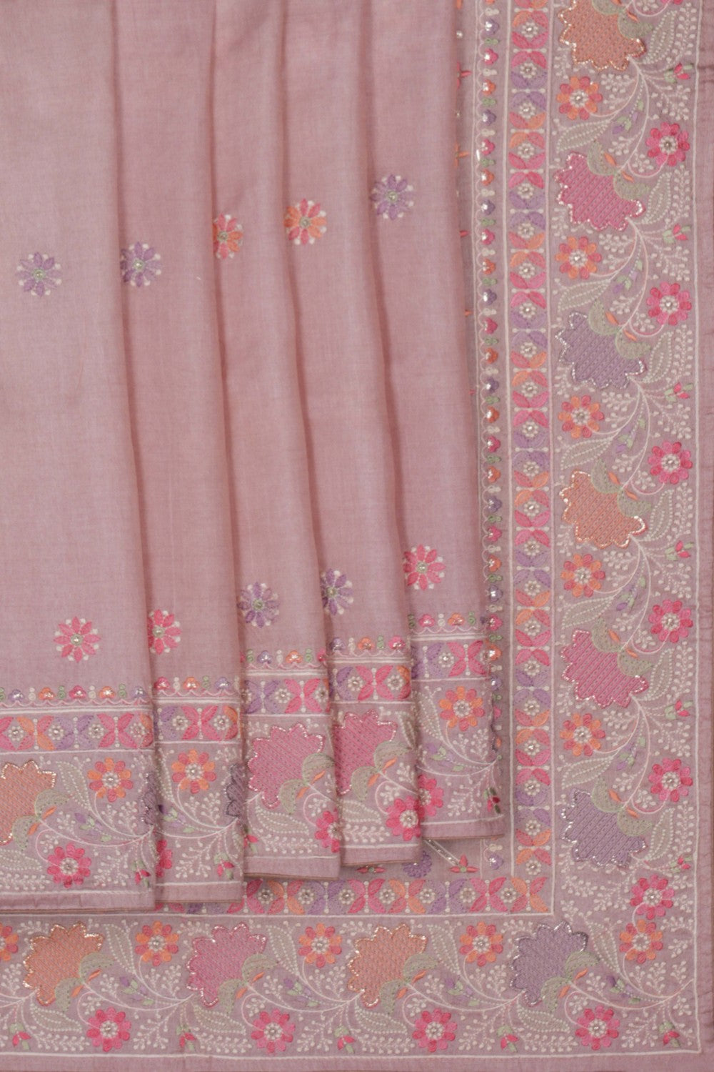 Tussar Embroidery Saree