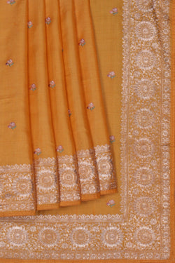 Image of Tussar Silk Embroidery Saree
