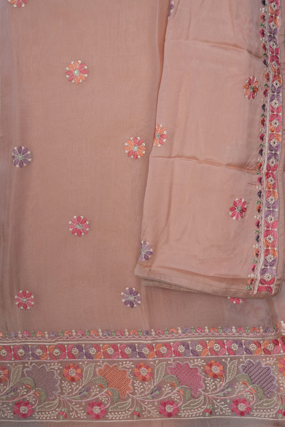 Image of Kora Embroidery Unstitched Dress Material (3 Pcs Set)