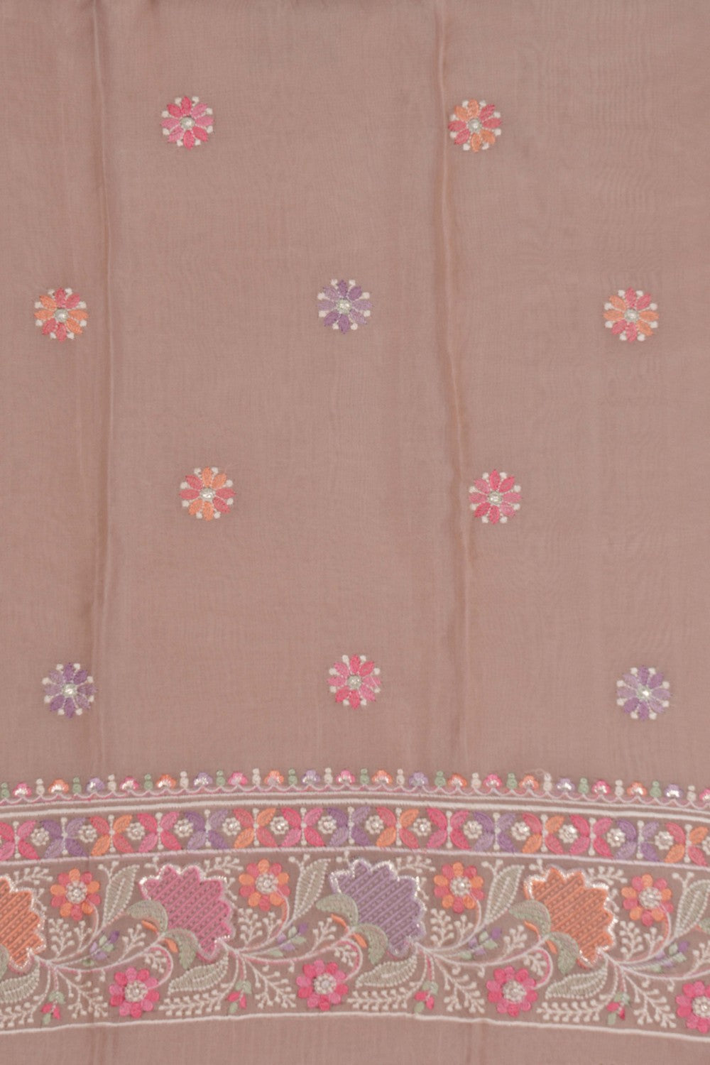 Image of Kora Embroidery Unstitched Dress Material (3 Pcs Set)