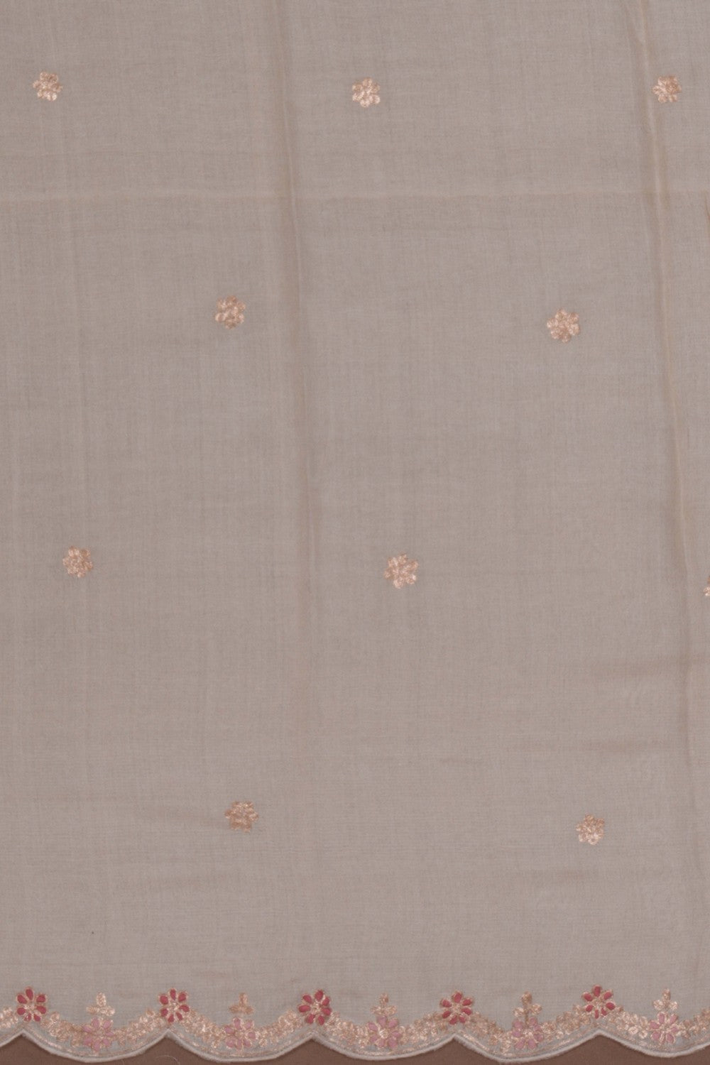 Image of Tussar Embroidery Unstitched Dress Material (3 Pcs Set)