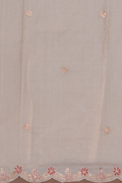 Image of Tussar Embroidery Unstitched Dress Material (3 Pcs Set)