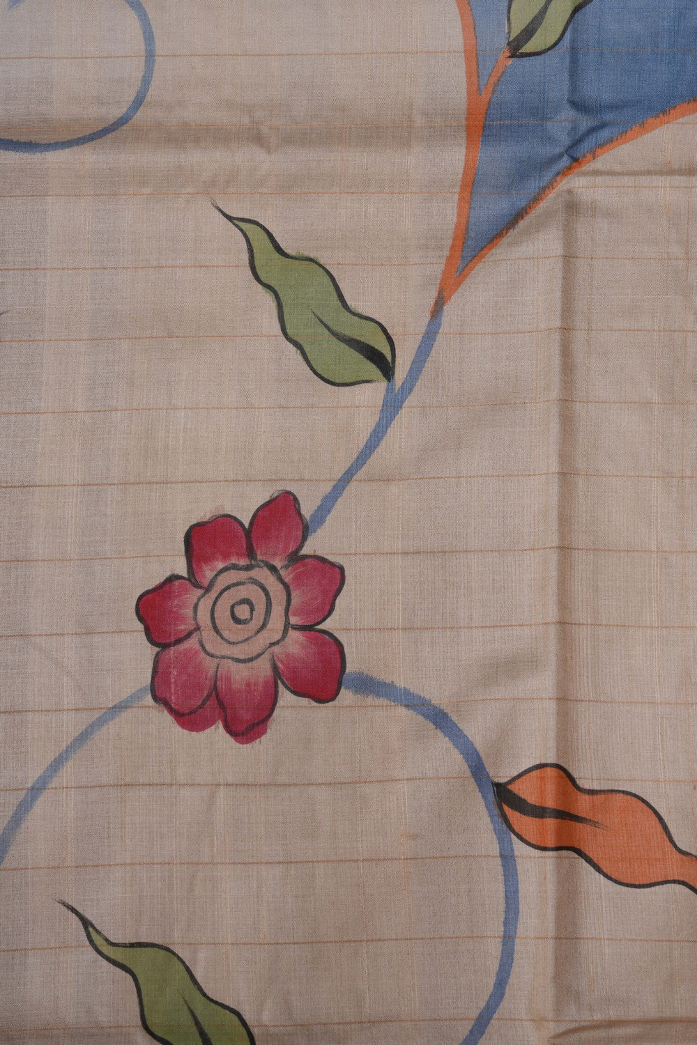 A Floral Printed Tussar Saree