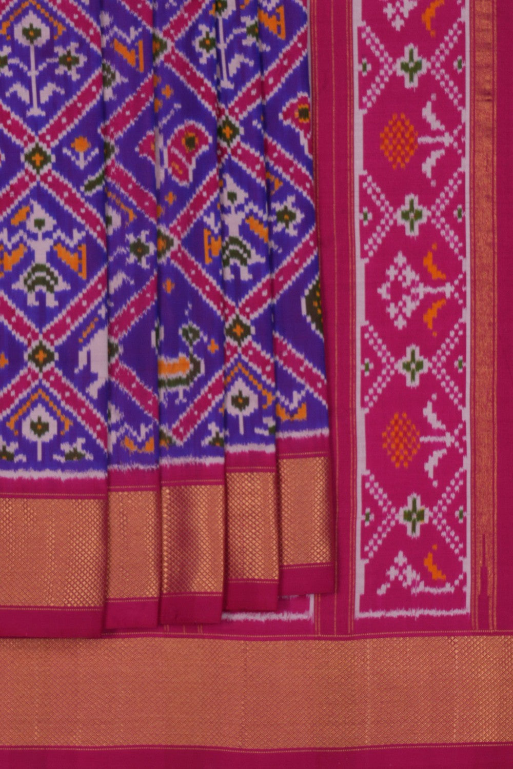 Pochampally Ikat Silk Purple Saree