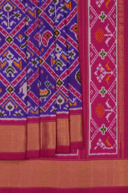 Image of Pochampally Ikat Silk Purple Saree