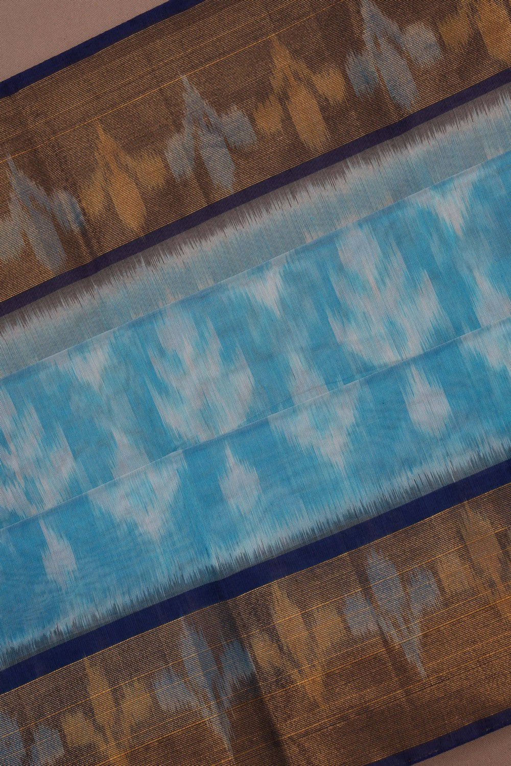 Ikat Cotton-Silk Blue Saree