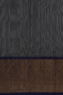 Image of Ikat Cotton-Silk Blue Saree