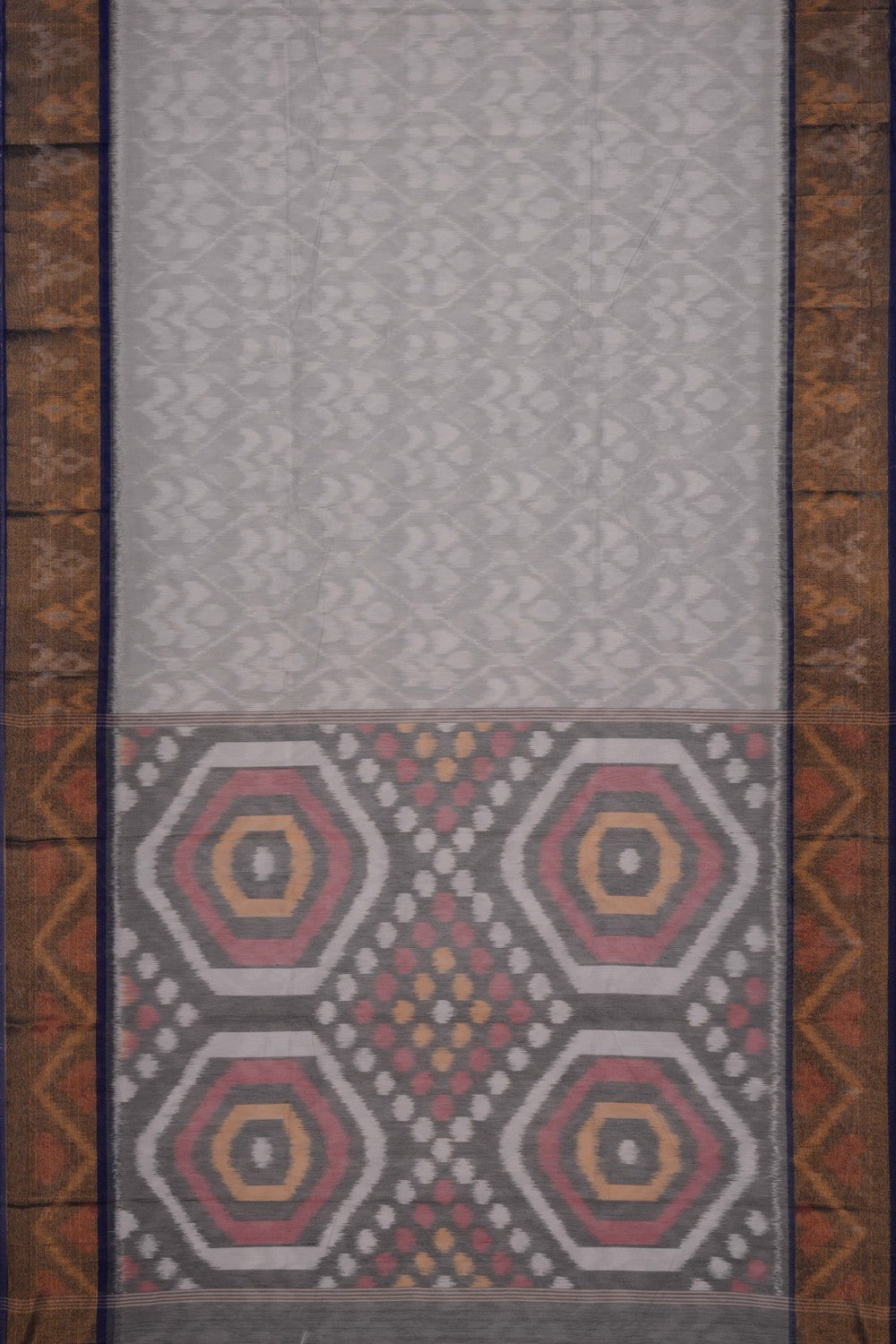 Ikat Cotton-Silk Grey Saree