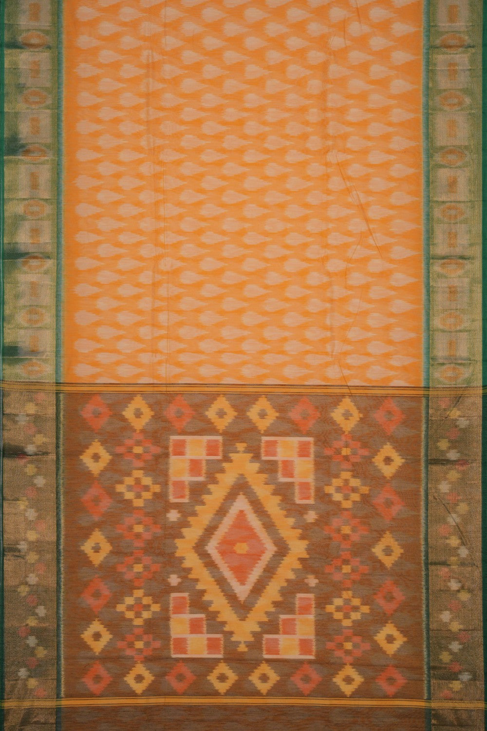 Ikat Cotton-Silk Yellow Saree