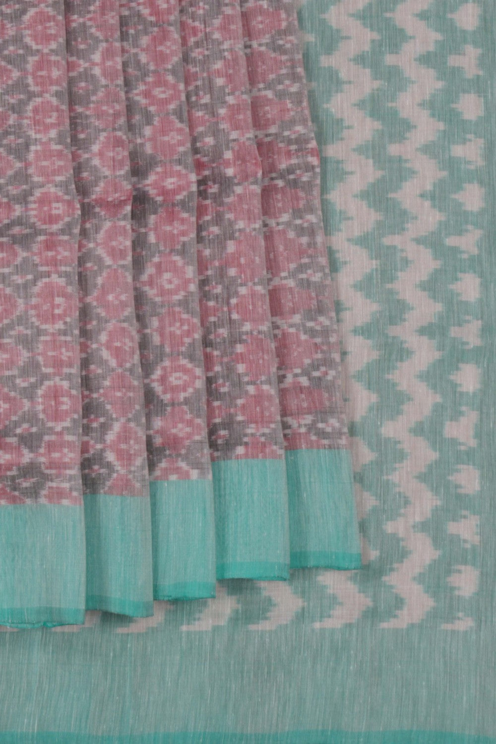 Image of Pochampally Ikat Linen Saree