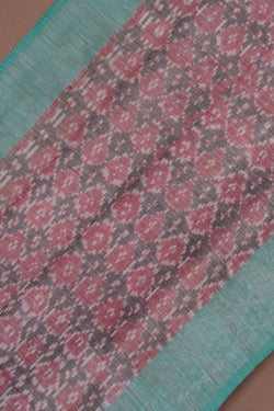 Image of Pochampally Ikat Linen Saree