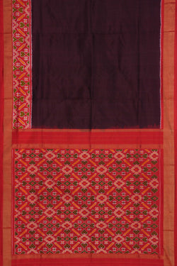 Image of Pochampally Ikat Silk Brown Saree
