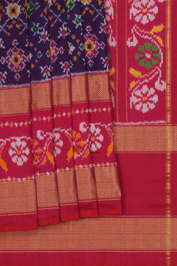 Image of Pochampally Ikat Silk Purple Saree