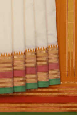 Image of Narayanpet Silk White Saree