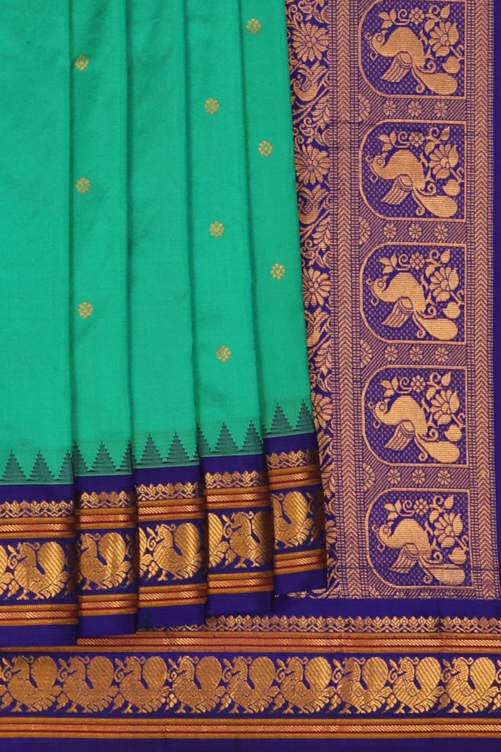 Image of Narayanpet Silk Sea Green Saree