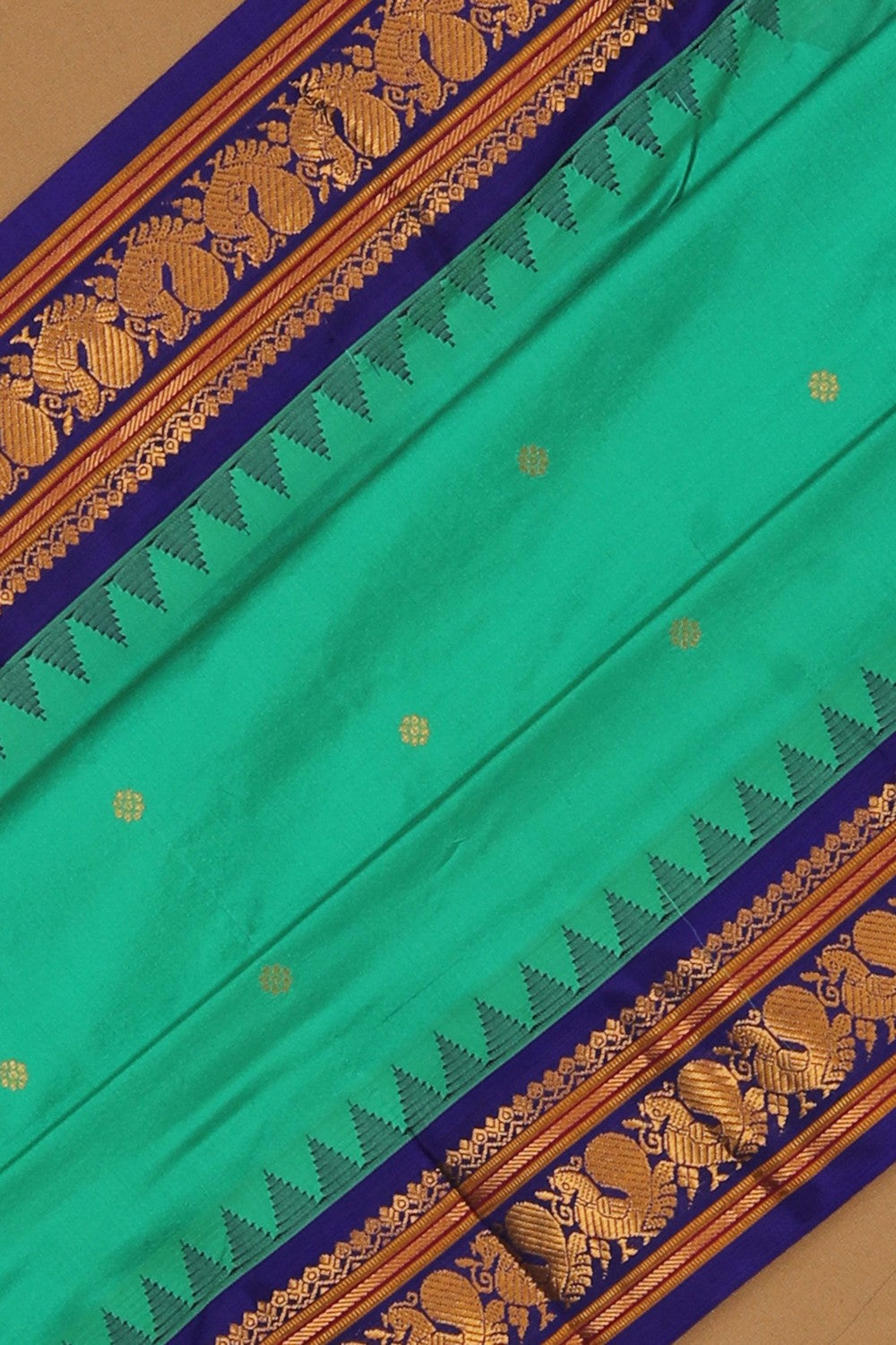 Image of Narayanpet Silk Sea Green Saree