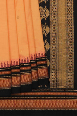 Image of Narayanpet Silk Peach Saree