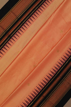 Image of Narayanpet Silk Peach Saree