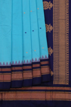 Image of Narayanpet Silk Blue Saree