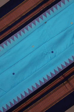 Image of Narayanpet Silk Blue Saree
