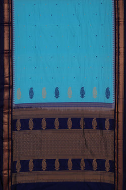 Image of Narayanpet Silk Blue Saree