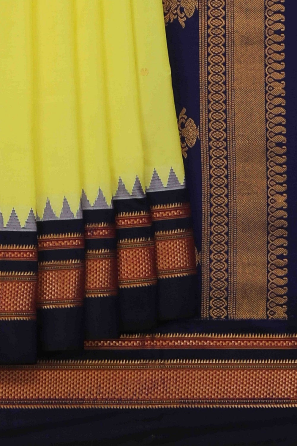 Narayanpet Silk Spring Yellow Saree