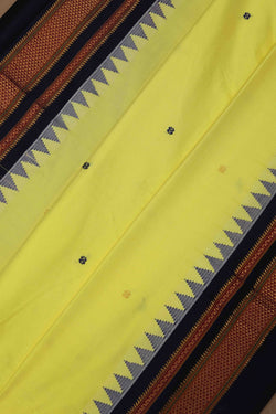Image of Narayanpet Silk Spring Yellow Saree
