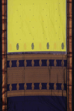 Image of Narayanpet Silk Spring Yellow Saree