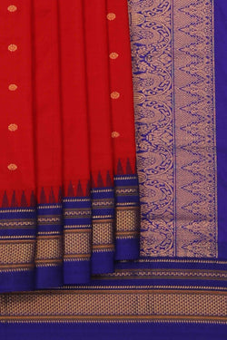 Image of Narayanpet Silk Red Saree
