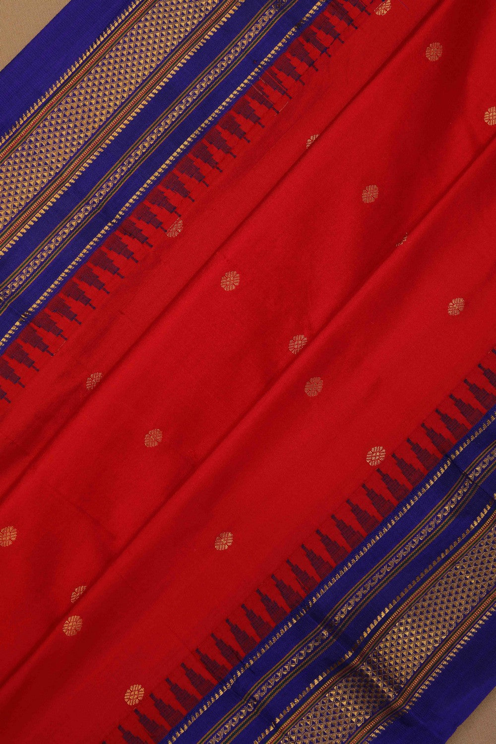 Narayanpet Silk Red Saree