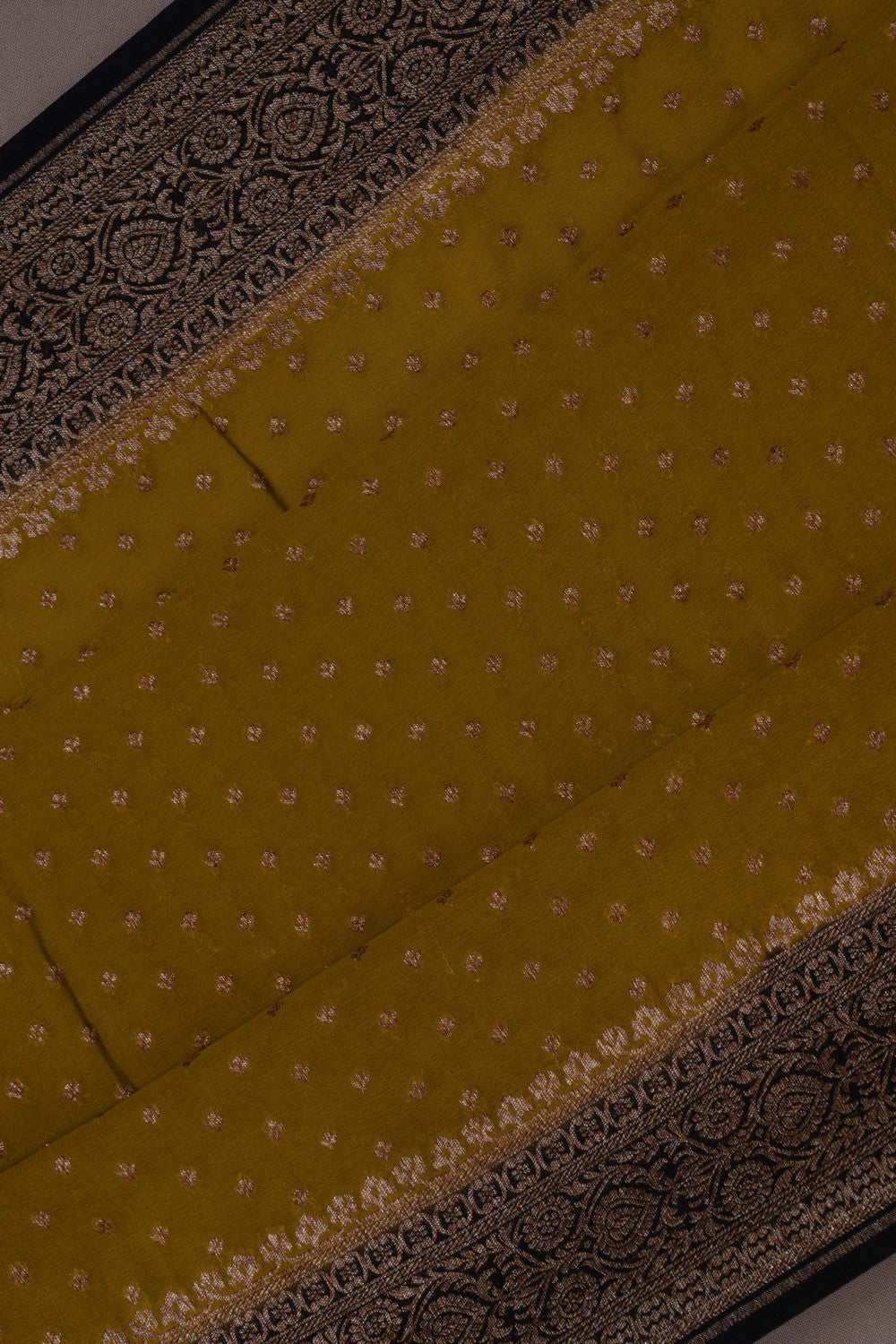 Banarasi Georgette Moss Green Saree