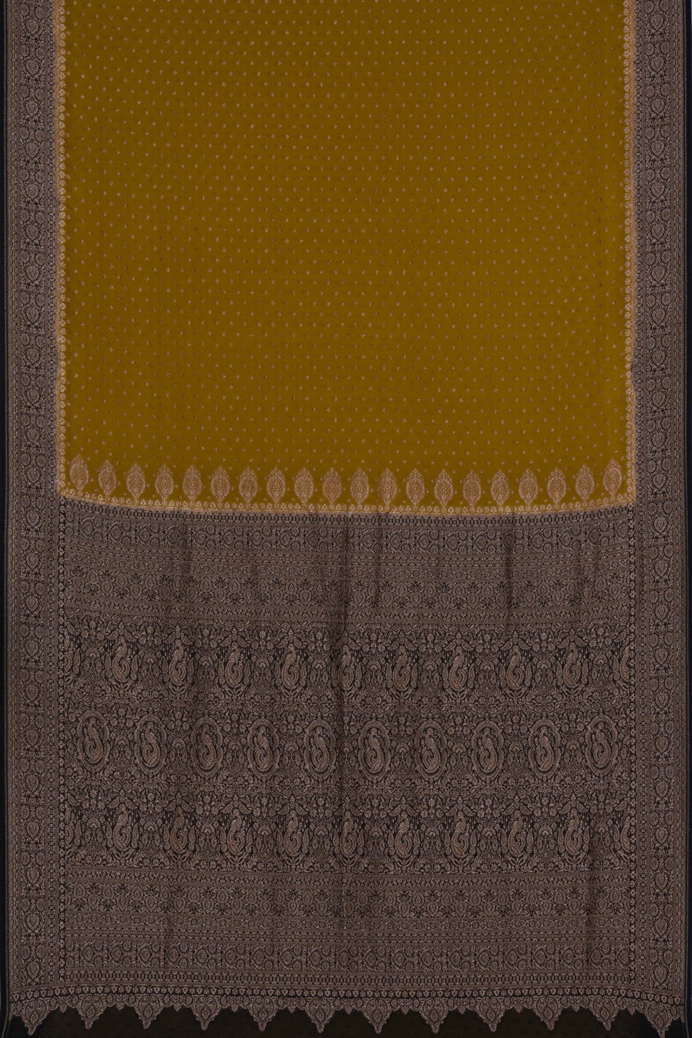 Banarasi Georgette Moss Green Saree