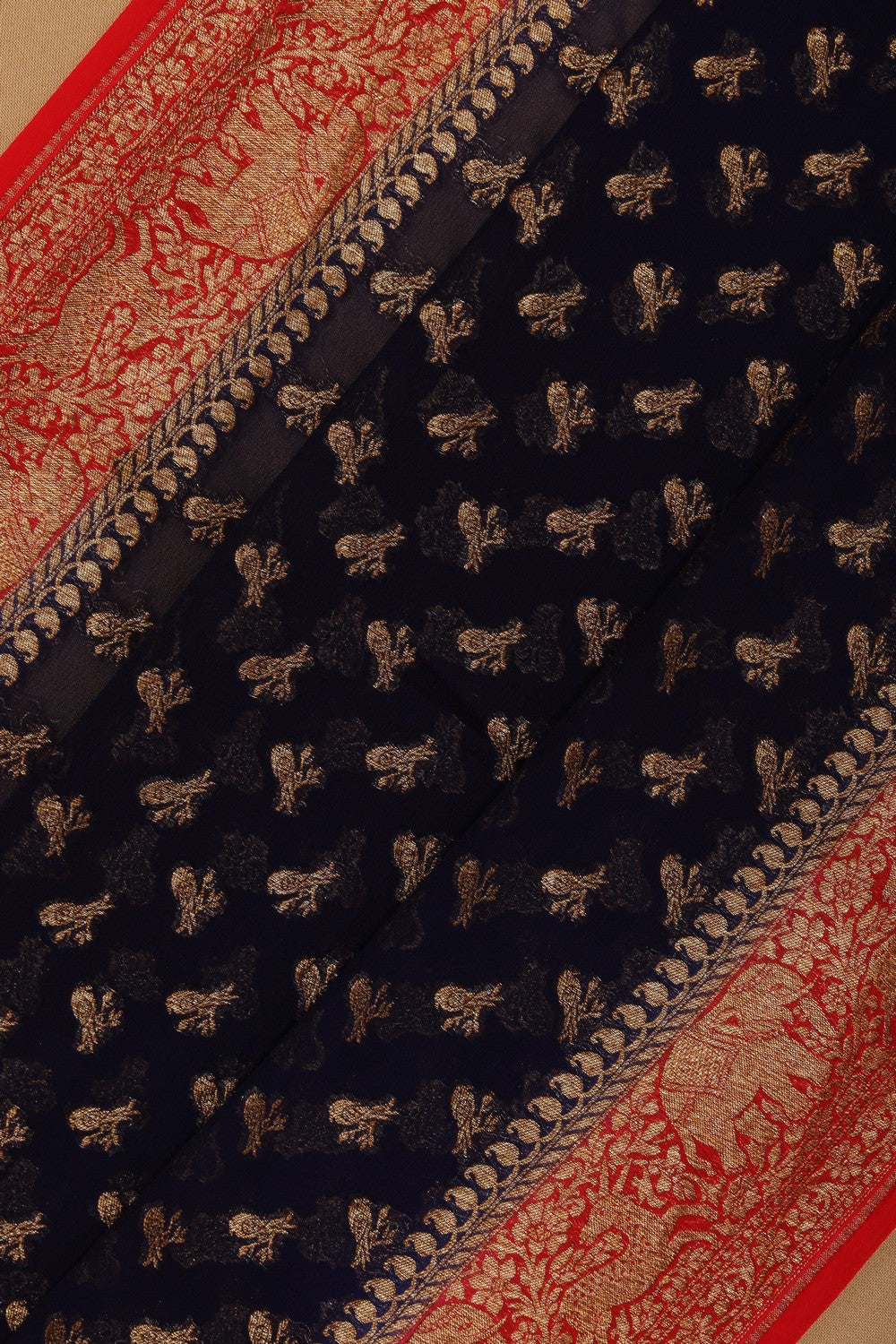 Image of Banarasi Georgette Purple Saree