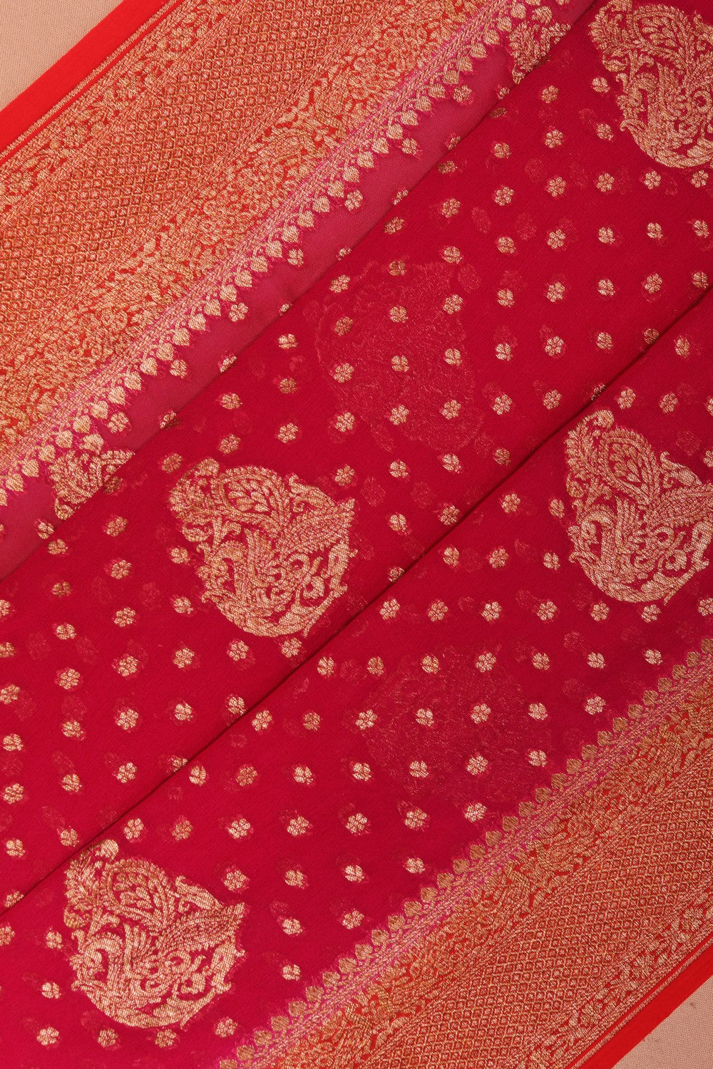 Banarasi Georgette Pink Saree