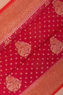 Image of Banarasi Georgette Pink Saree