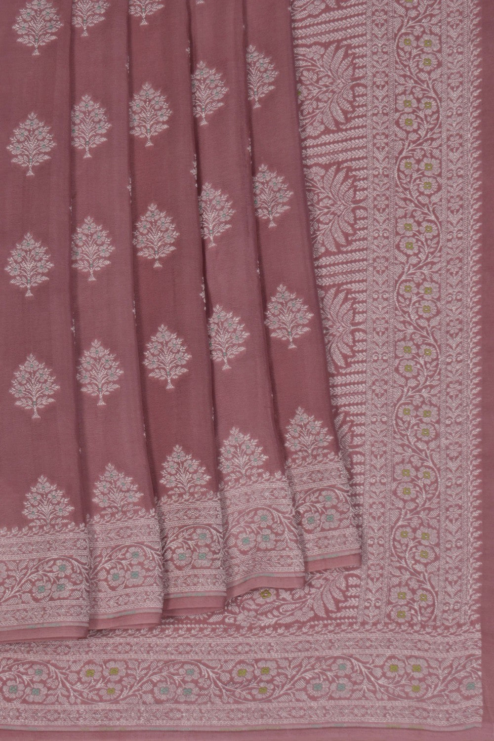 Banarasi Crepe Silk Mauve Saree