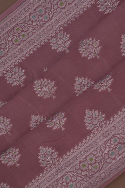 Image of Banarasi Crepe Silk Mauve Saree