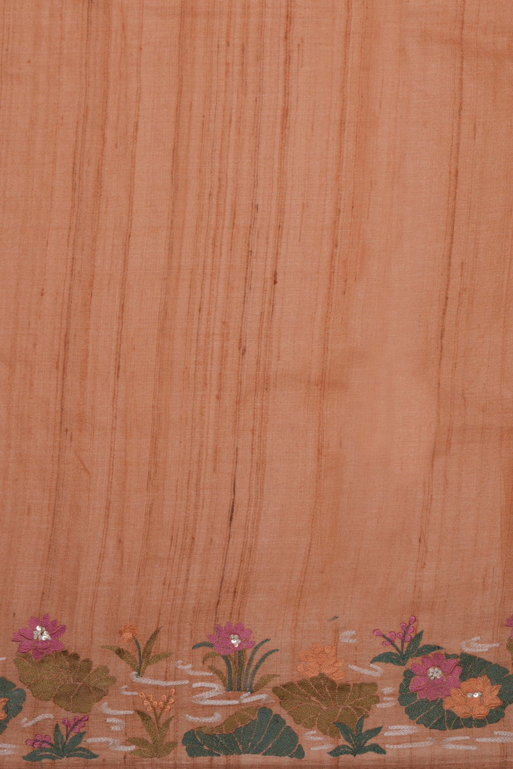 Image of Embroidered Tussar Saree