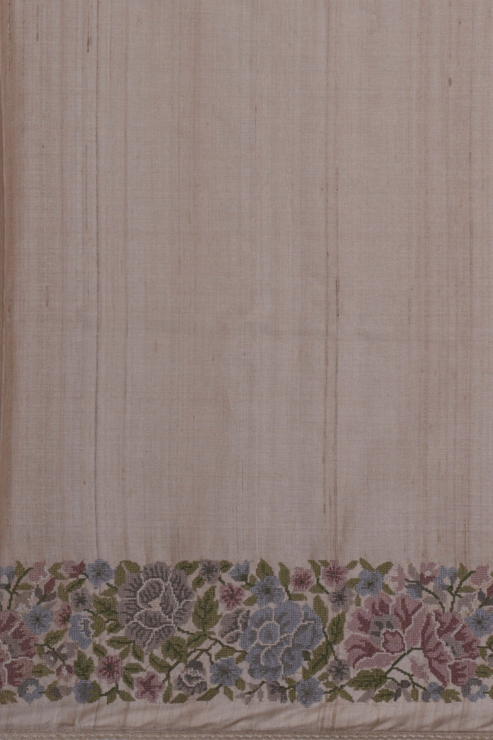 Image of Embroidered Tussar Saree