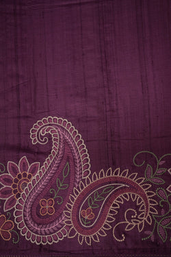 Image of Embroidered Tussar Saree