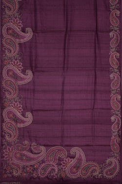 Image of Embroidered Tussar Saree