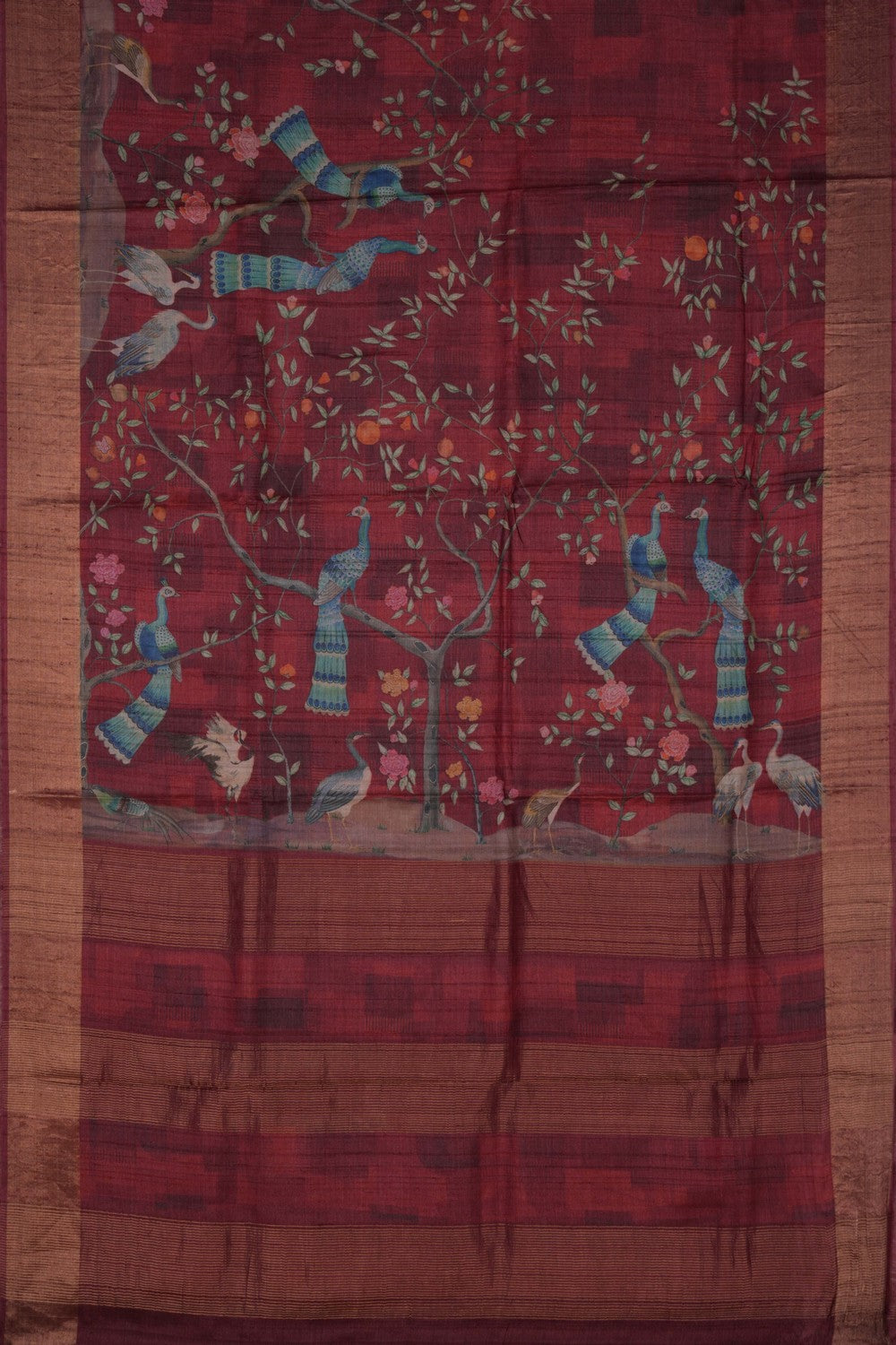 Image of Aesthetic Printed Tussar Saree