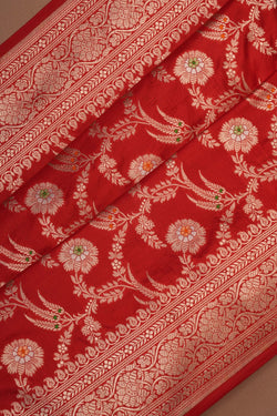 Image of Banarasi Brocade Red Saree