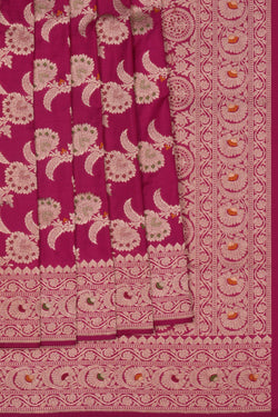 Image of Banarasi Brocade Pink Saree