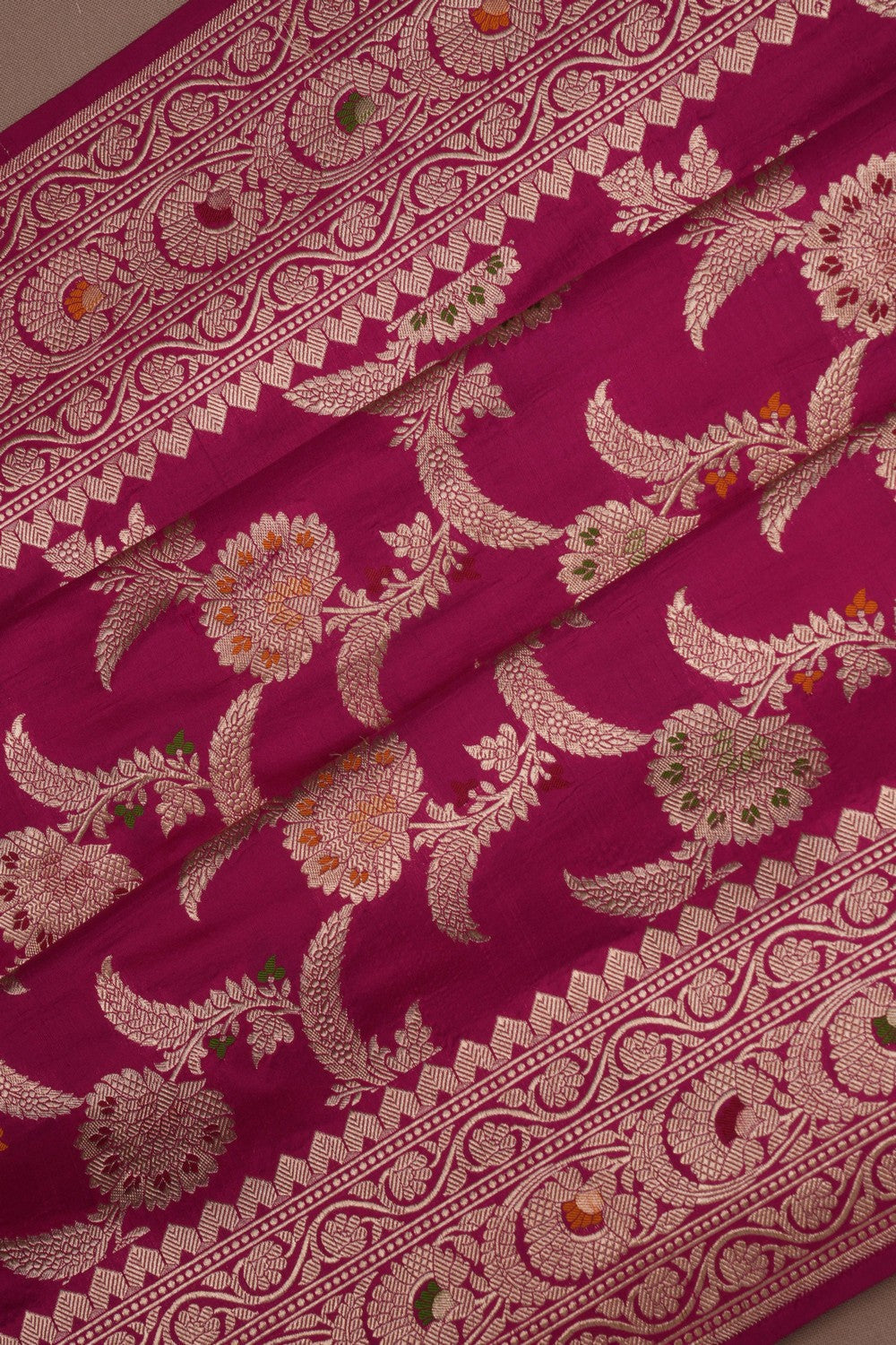 Image of Banarasi Brocade Pink Saree